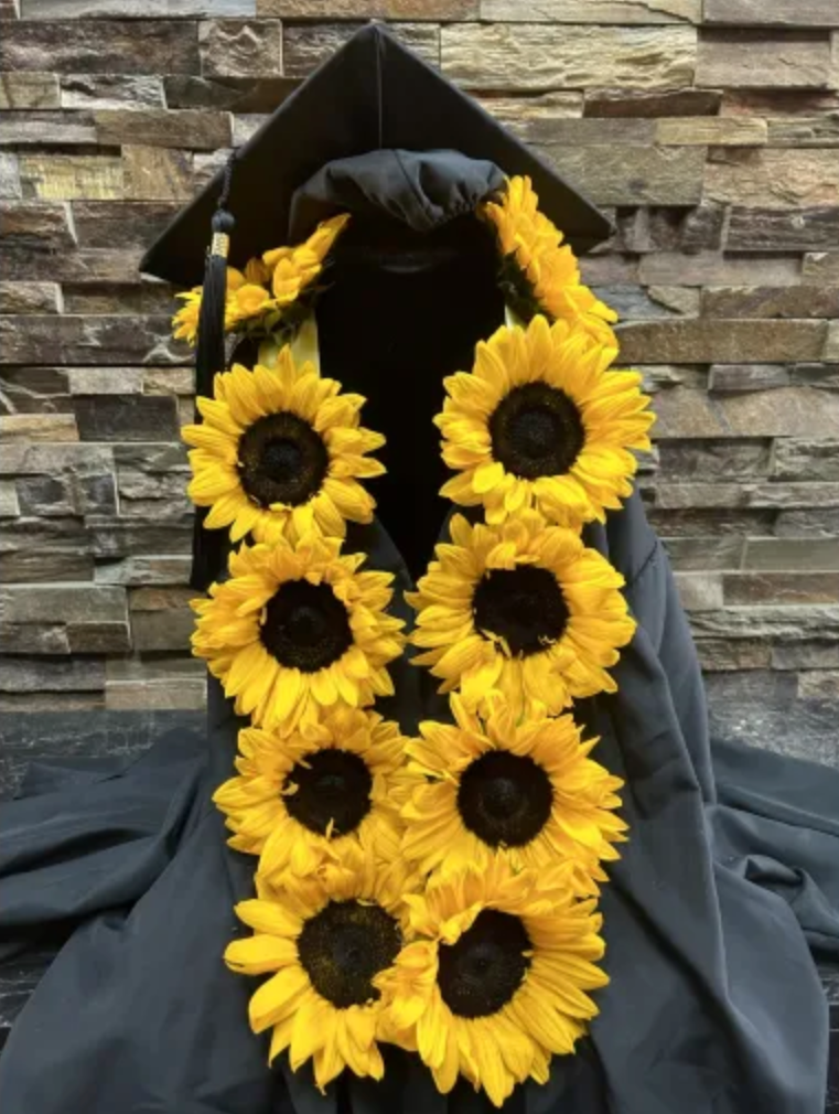 Custom Sunflower Graduation Lei - Funeral Flowers Online